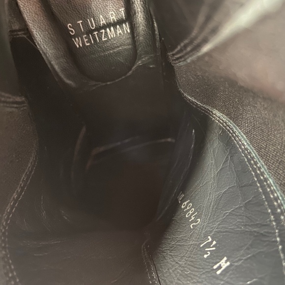Stuart Weitzman Ankle Boots- Black Leather Mid Height Block Heel- Size 7.5 - Picture 9 of 10